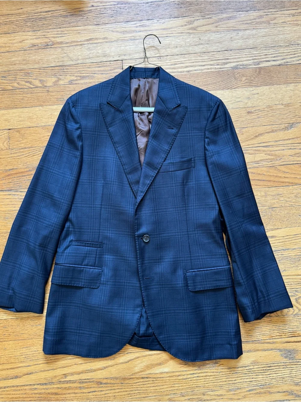 Brunello Cucinelli Navy Plaid Sport Coat